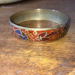 Vintage Enamel Indian Dove Bangle